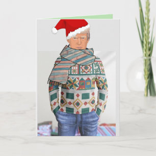 Tarjetas de Navidad de DONALD TRUMP con suéter nav