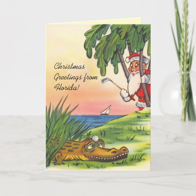 Tarjetas de Navidad de encargo Golfing del velero (Anverso)