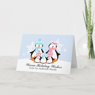Tarjetas de Navidad de familia Penguin