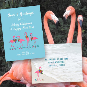 Tarjetas de Navidad de Flamencos Personalizadas co