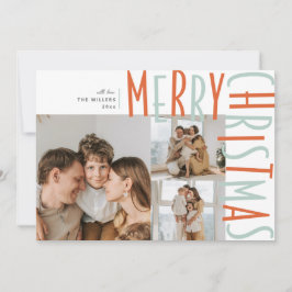Tarjetas de Navidad de fotografía de tipo tres en 