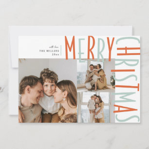 Tarjetas de Navidad de fotografía de tipo tres en