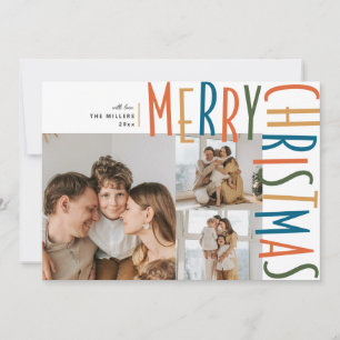 Tarjetas de Navidad de fotografía de tipo tres en