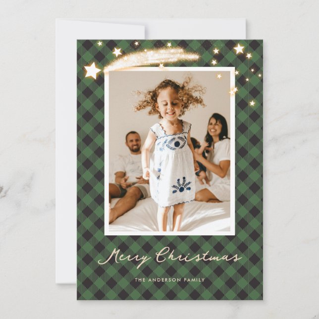 Tarjetas de Navidad de fotos de estrellas de búfal (Anverso)