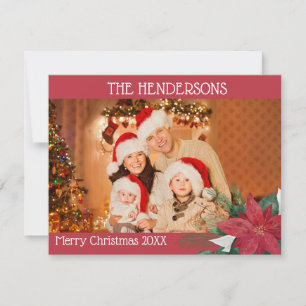 Tarjetas de Navidad de Fotos Familiares con Flor d