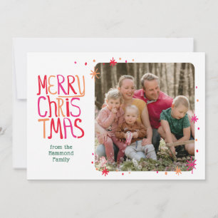 Tarjetas de Navidad de Fotos Modernas Coloridas Re
