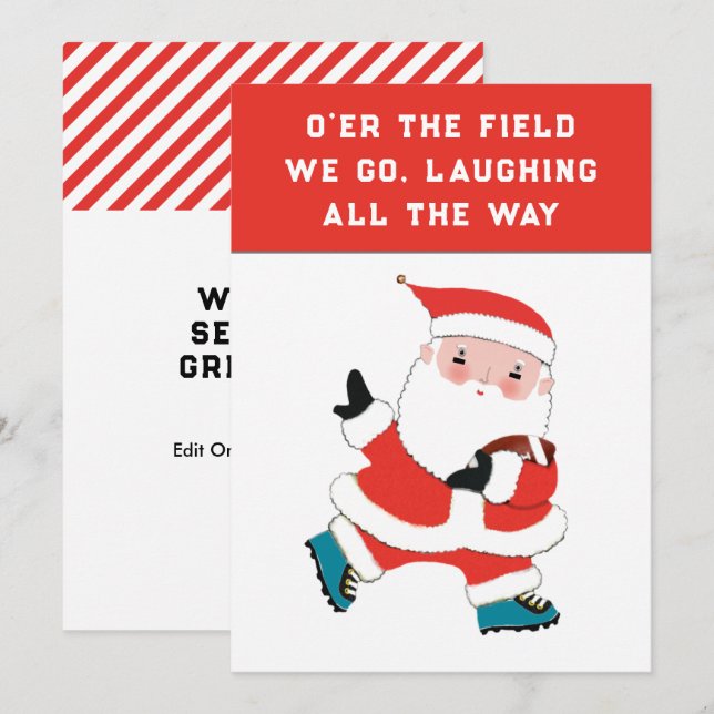 Tarjetas de Navidad de Fútbol Americano (Anverso / Reverso)