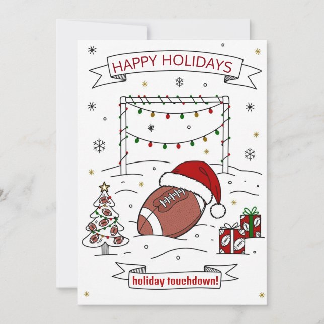 Tarjetas de Navidad de fútbol balón sombrero de Sa (Anverso)