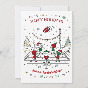 Tarjetas de Navidad de fútbol pelota Santa sombrer