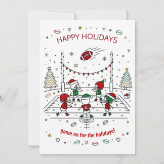 Tarjetas de Navidad de fútbol pelota Santa sombrer