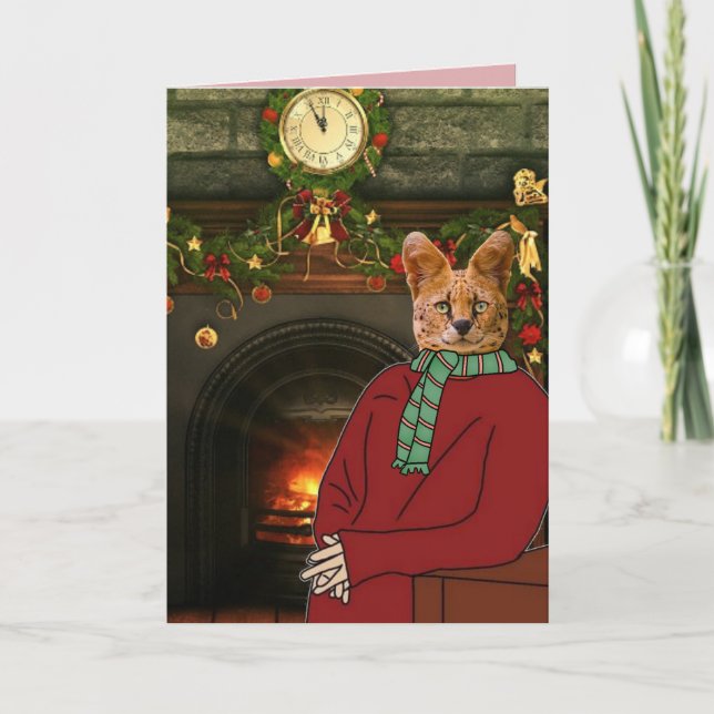 TARJETAS DE NAVIDAD DE GATO CON SUÉTER (Anverso)