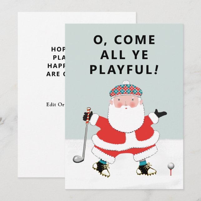 Tarjetas de Navidad de Golf (Anverso / Reverso)