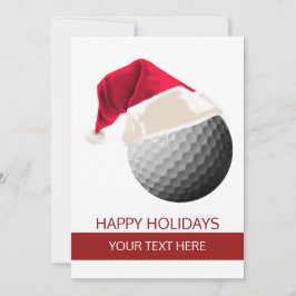 Tarjetas de Navidad de golf Bola Santa Sombrero