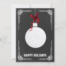 Tarjetas de Navidad de golfista en pizarra