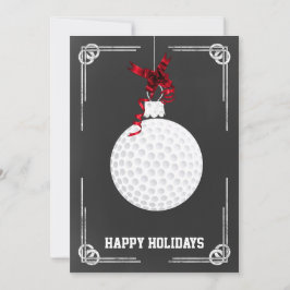 Tarjetas de Navidad de golfista en pizarra