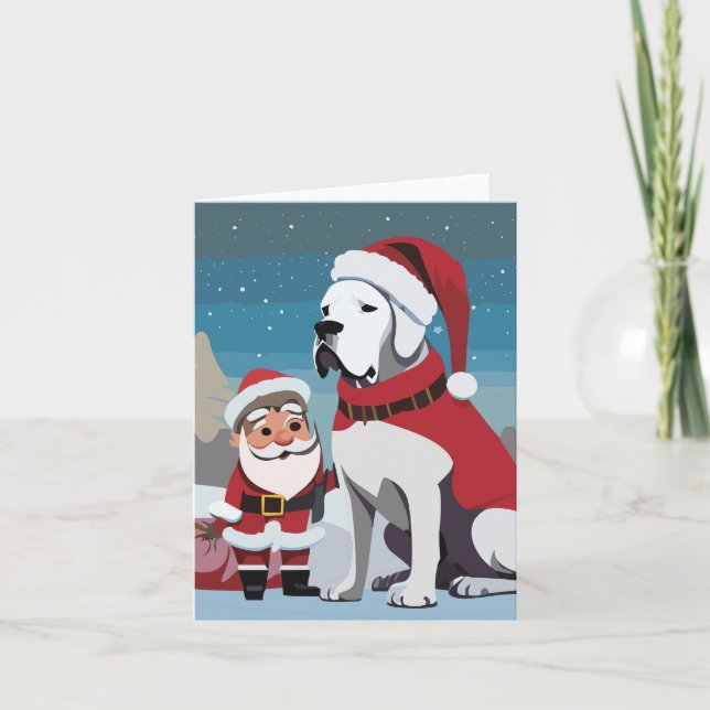 Tarjetas de Navidad de Gran Danés Santadog (Anverso)