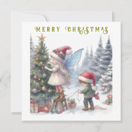 Tarjetas de Navidad de hadas Navideñas Lindas