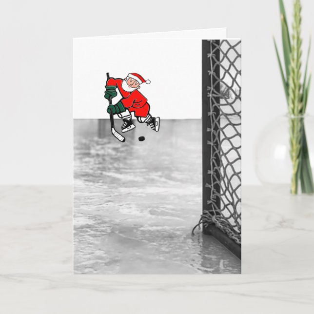 Tarjetas de Navidad de hockey (Anverso)