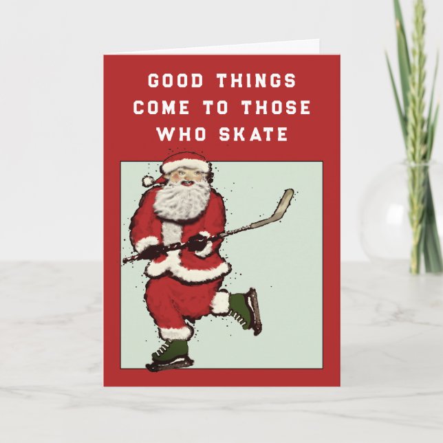 Tarjetas de Navidad de Hockey (Anverso)