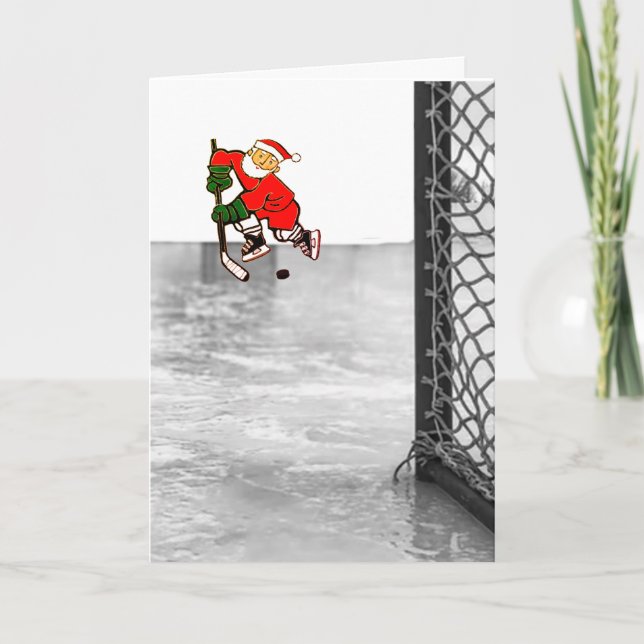 Tarjetas de Navidad de hockey (Anverso)