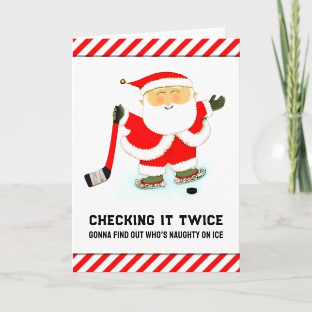 Tarjetas de Navidad de Hockey (Anverso)