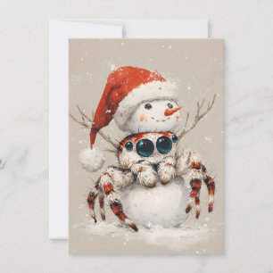 Tarjetas de Navidad de hombre de nieve araña salta