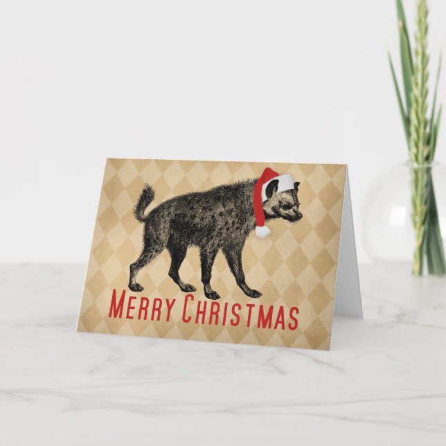 Tarjetas de Navidad de Hyena Vintage (Anverso)