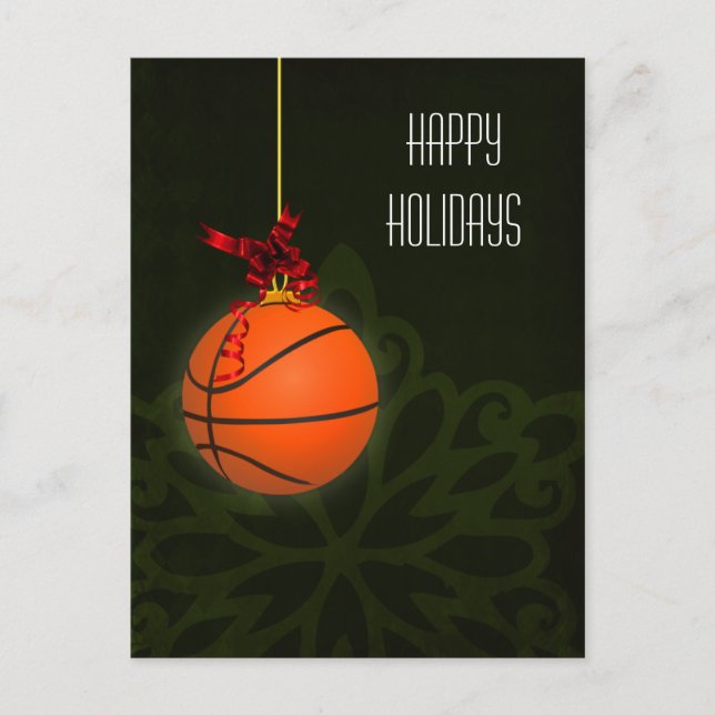 Tarjetas de Navidad de jugador de baloncesto (Anverso)