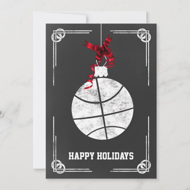 tarjetas de Navidad de jugador de baloncesto en pi (Anverso)