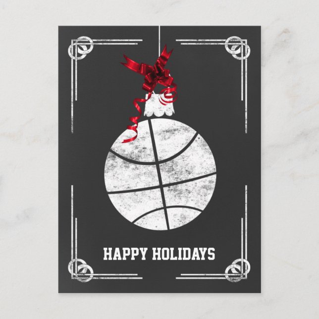 tarjetas de Navidad de jugador de baloncesto en pi (Anverso)