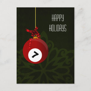 Tarjetas de Navidad de jugador de billar
