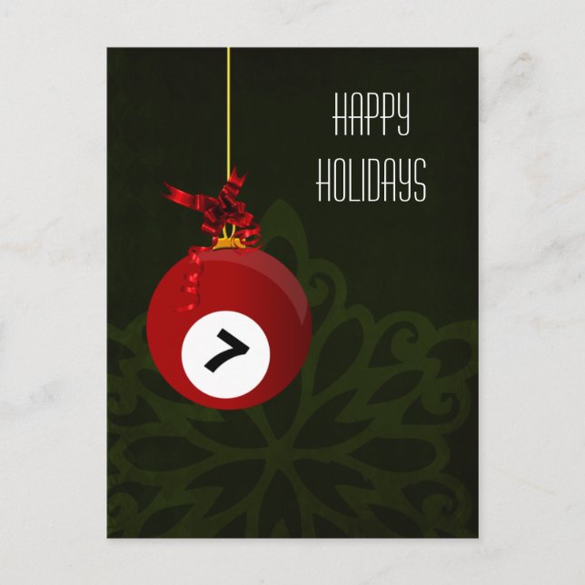 Tarjetas de Navidad de jugador de billar (Anverso)
