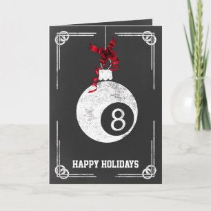 tarjetas de Navidad de jugador de billar de pizarr