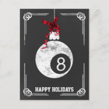 tarjetas de Navidad de jugador de billar de pizarr