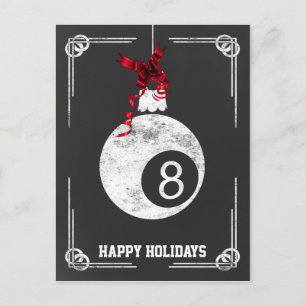 tarjetas de Navidad de jugador de billar de pizarr