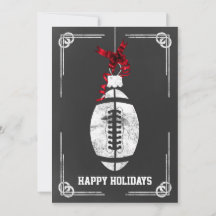 tarjetas de Navidad de jugador de fútbol en pizarr