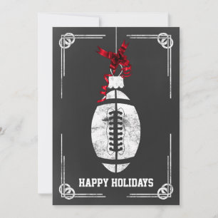 tarjetas de Navidad de jugador de fútbol en pizarr