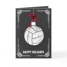 Tarjetas de Navidad de jugador de voleibol de piza