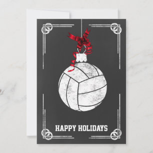 Tarjetas de Navidad de jugador de voleibol de piza