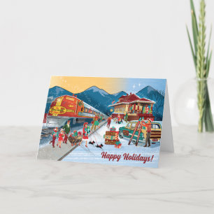 Tarjetas de Navidad de la estación de tren de Vint