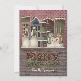 Tarjetas de Navidad de la familia Snowman