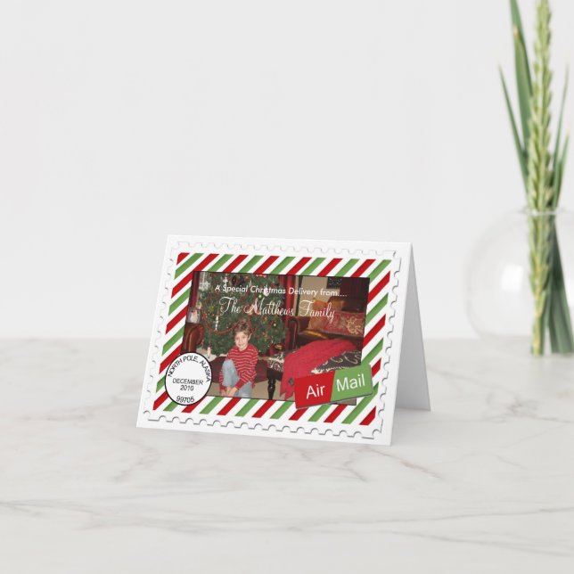 Tarjetas de Navidad de la foto del día de fiesta (Anverso)
