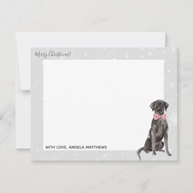 Tarjetas de Navidad de Labrador Retriever Black La (Anverso)