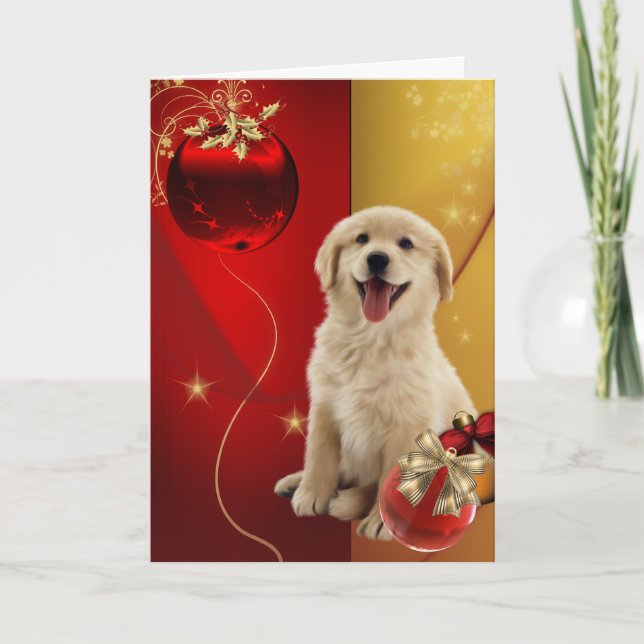 Tarjetas de Navidad de Labrador Retriever Dorado (Anverso)