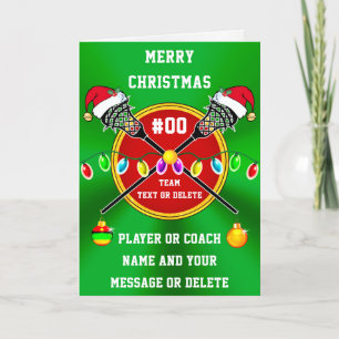 Tarjetas de Navidad de Lacrosse para Jugadores o E