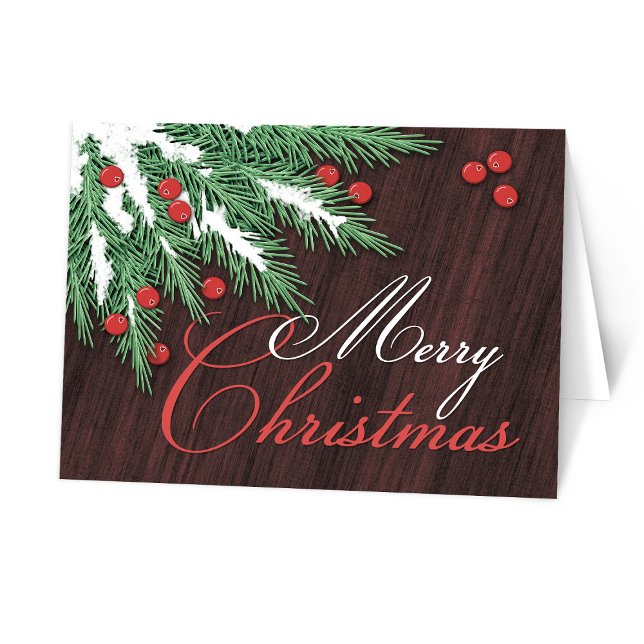 Tarjetas de Navidad de las ramas y de los (Pine Boughs and Cranberries Christmas Cards at Starzraven on Zazzle.)