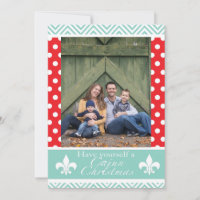 Tarjetas de Navidad de Luisiana Cajun rojas y