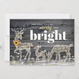 Tarjetas de Navidad de madera rústicas del reno