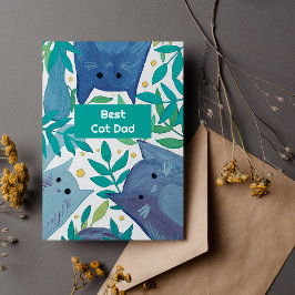 Tarjetas de Navidad de Mejor papá gato Gatos azule