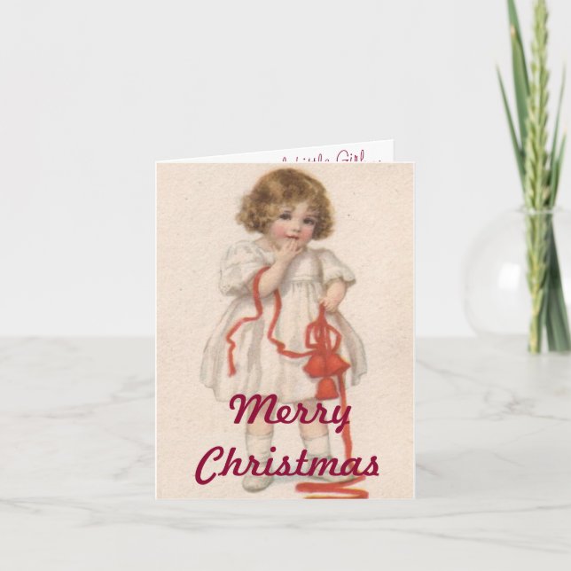 Tarjetas de Navidad de Muñecas de Papel Antiguas (Anverso)